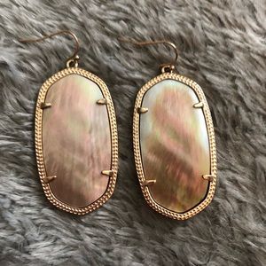 Kendra Scott Brown Mother of Pearl earrings